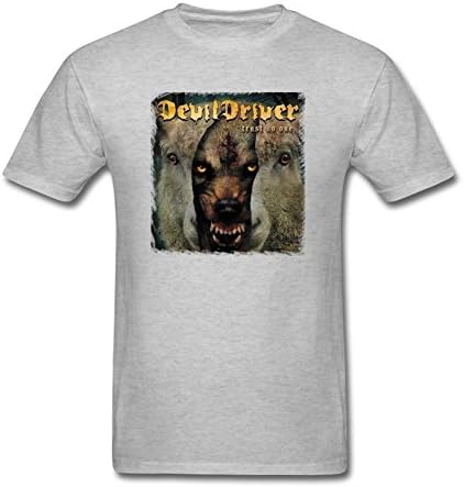 FUSHUO18MENT Men's DevilDriver Trust No One T-shirt Size XL Grey