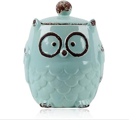 Amazon Com Kitchen Ceramic Owl Canister Food Storage Jar Antique