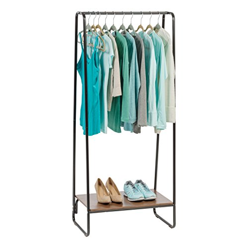 IRIS Clothing Rack, Small Clothes Rack with Wood Shelf, Freestanding