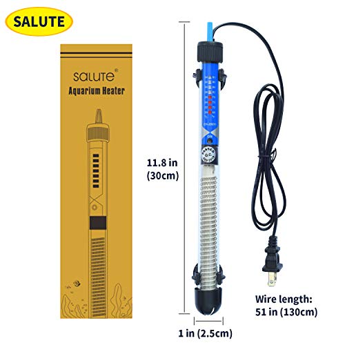 SALUTE Aquarium Heater Submersible Auto Thermostat Heater, (50W/100W/200W/300W) Fish Tank Heater