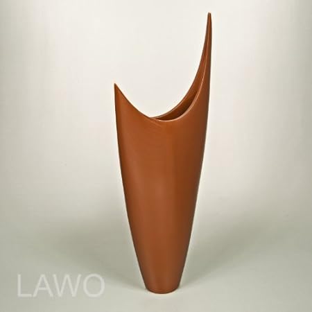 Lawo 104337 Lacquer Design Vase Elina Brown Art Deco Paint Vase