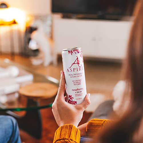 Aspire Healthy Energy Drink, Dark Cherry Lime (Pack of 24) 12 oz Cans