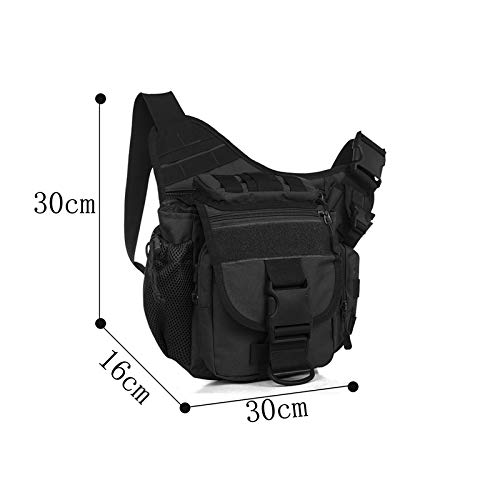 Multi-Functional Tactical Sling Camera Bag MOLLE Military Messenger Shoulder Bag Hiking Bag Luggage (Black)