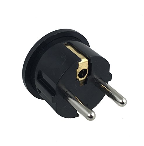 Instapark IPA-20-6P Heavy-duty USA/America Type A (2-Pin) & B (3-Pin) to European Type E & F / Schuko Electrical Wall Outlet / Socket Plug Adapter for Travel, 6-Pack (Black)