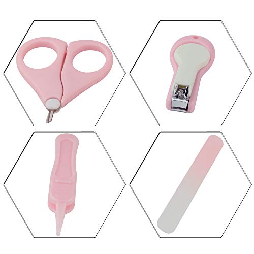 Baby Manicure Set | 4-in-1 Baby Grooming Kit, Baby Nail Clippers, Scissor, File & Tweezer | Baby Nail Care Kit for Newborn, Infant & Toddler