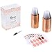 SANCARDY 100 clear plastic cups rose gold rim kit with 100 labels ~ Fancy wedding party/baby shower cups ~ 9 ounce ~ Disposable & recyclable ~ Heavy duty ~ Old fashioned bar tumblers w/rose gold trim