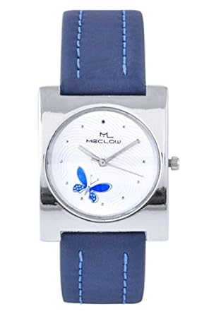 MECLOW Analogue White Square Dial Watch for Girls/Women