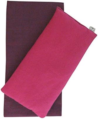 PeacegoodsEye Pillow w/Cover - Gift Set - Unscented Flax - 4 x 8.5 - Washable - Soft Cotton Flannel - Soothing Relaxing - fuchsia pink mulberry maroon