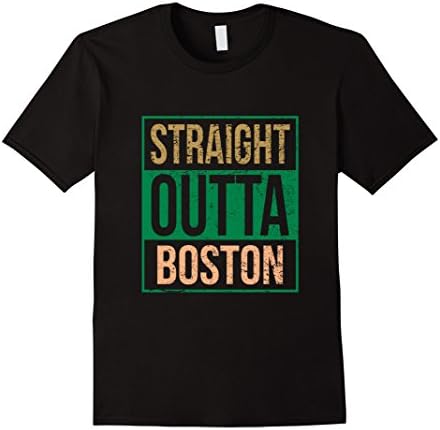 Men's Straight Outta Boston Basketball T Shirt Small Black
