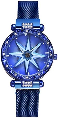 Women Watch Sale Clearance - Women's Analogue Quartz Wrist Watch Starry Sky Convex Glass Quartz Mesh with Magnetic Buckle Ladies Watch (B)