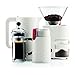 Bodum Bistro Electric Conical Burr Coffee Grinder, Preset Timer, 12 Grind Settings, White