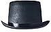 NJ Novelty - Black Felt Top Hat, Costume Dress Up Party Hat + White Band