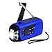 IntiPal 2000mAh, Emergency Solar Hand Crank FM Radio, MP3 Player, Flashlight, Smart Cell Phone Charger w/ USB Cable (Blue)