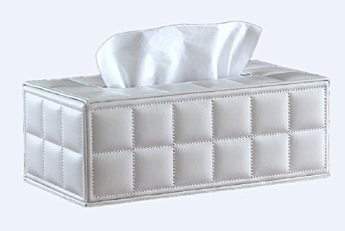 Hui Ma Soft Sheep Leather High Class and Fashionable Tissue Box Rectangle/Tissue Box Cover Large Size Car Tissue Box (Beige)