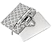 MOSISO Canvas Geometric Pattern Shoulder Bag Compatible with 11.6-12.3 inch Laptop, Pure Warm Gray Grid