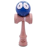 Kaleb Kendama With Blue Smiley Face Ball And Extra String