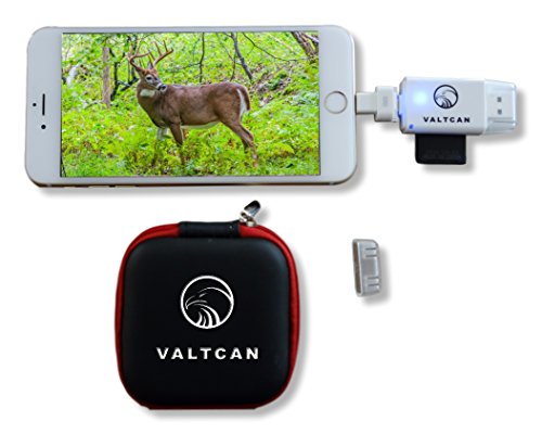 Valtcan SD Card Reader for Apple iOS Trail Camera Viewer for Apple iPhone & iPad, View Photos and Videos on Smartphone Instantly