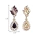 EleQueen Women's Austrian Crystal Art Deco Tear Drop Dangle Earrings Pierced Gold-tone Purple