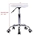 COSTWAY Rolling Stool Ergonomic Swivel Adjustable Hydraulic Drafting Salon Massage Spa Stool with Comfortable Larger Cushioned Seat, Chrome Metal Base (White)