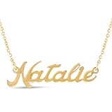Natalie Nameplate Necklace In Gold Tone