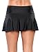 LookbookStore Women's Ruffle Skirted Bikini Bottom Waistband Swim Skirt Swimsuit, Black, L (US 10-12)