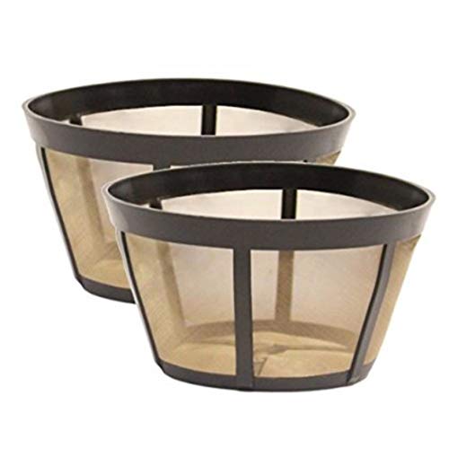 2 Pack GoldTone Reusable Basket Coffee Filter, Fits BUNN Coffee Makers (2)
