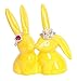 Bunny Rabbit Ring Holder, Yellow Ceramic Engagement & Wedding Ring Holder, Measures 2.75