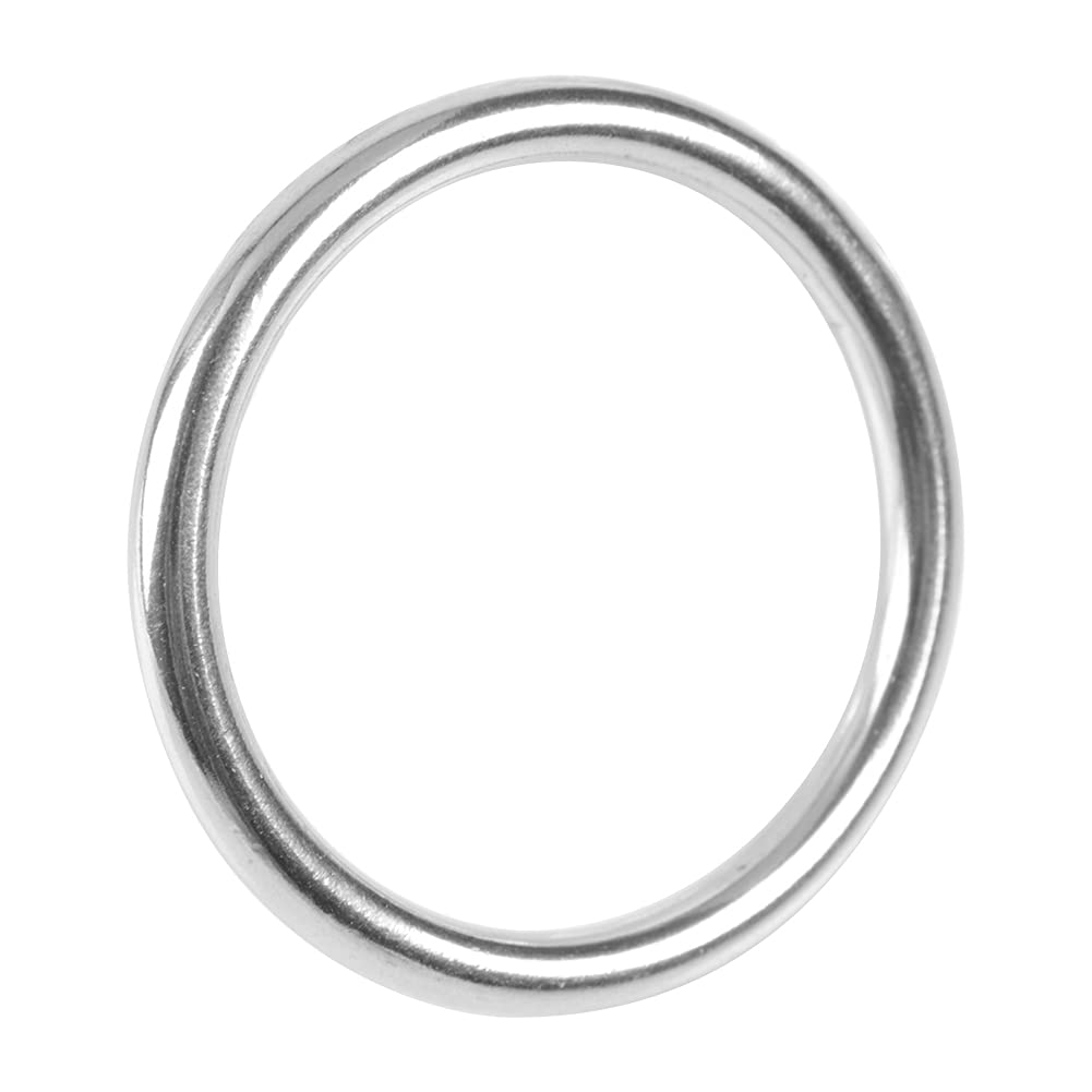 Smoothing Welded 304 Stainless Steel O-Ring Metal Rings for Camping Belt and Leashes (Wire 5mm, Inner Diameter 50mm)