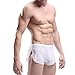 YiZYiF Men's Mesh Boxer Briefs Underwear Transparent Shorts White Large