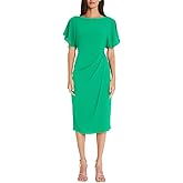 Maggy London Women's Dresses Boat Neck Flutter Sleeve Dress Occasion Event Guest of, Bubble CRP - Bright Jade, 6