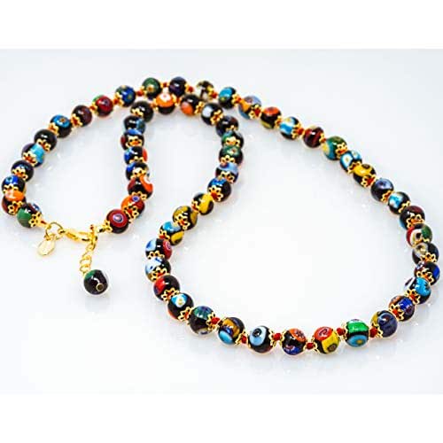 Original Murano Glass Necklace Millefiori Style Handmade In