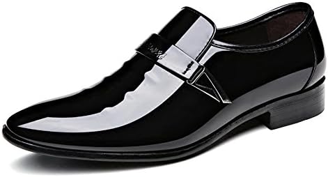 Orcworld Men's Patent Leather Pointed Toe Slip on Tuxedo Dress Shoes Black US 10