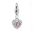 Clip-on Birthstone Rhinestone Heart Charms