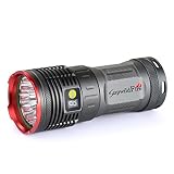 Sunbona Brightest 16000LM XM-L T6 LED Power & Mode Digital Display Flashlight Adjustable Zoom Focus Waterproof Torch Light (Gray)