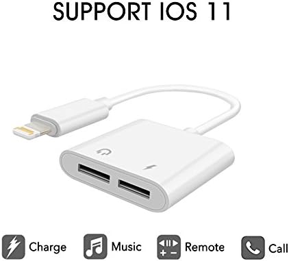 iPhone 7 Adapter, Charm sonic iPhone 8 / X Adapter, iPhone Charger Splitter Dual Lightning Adapter To Support Music Charging for iPhone X / 8 / 8 Plus / 7 / 7 Plus, Compatible With IOS 11 Version