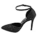 Beston CB99 Women's Ankle Strap Pointed Toe D'orsay Pumps Half Size Bigger