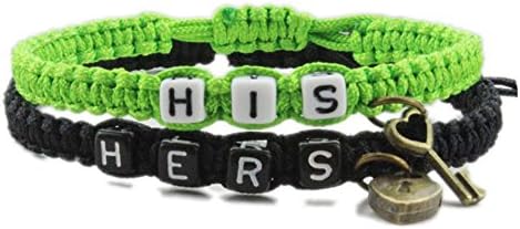 Birthday Gift Valentine's Day Gift HIS AND HERS Couples Bracelets Lots Colores Option Knitting Bracelet Free Size(Pack of 2)
