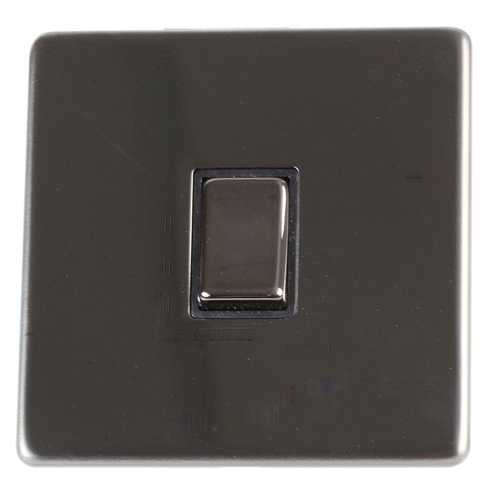 PRO ELEC PELB1140 Screwless Light Switch, 1 Gang, 2 Way, 10AX, Black Nickel