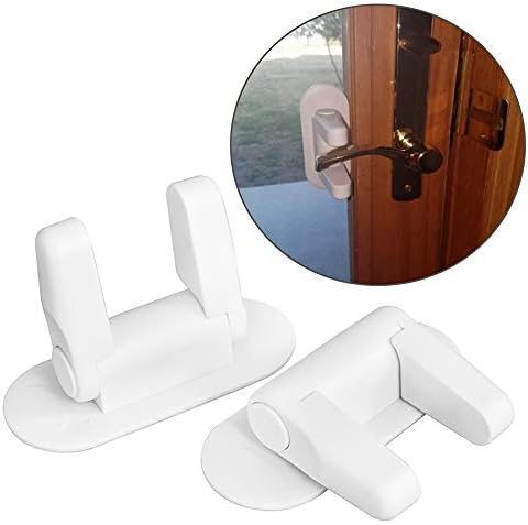 Door Lever Lock, 2 Pack Child Proof Door Lock Door Handle Lock Children Safety Locks with 3M Adhesive