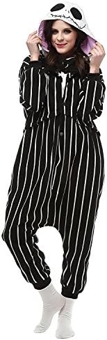 Adults Onesies - Skeleton Skull Pajamas Kigurumi Cosplay Costumes Animal Outfit (Large, Skull-A)
