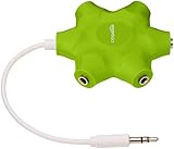 AmazonBasics 5-Way Multi Headphone Audio Splitter Connector, Lime Green