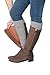 Isadora Paccini Women's Cable Knit Leg Warmers, One Size, LW14, Grey