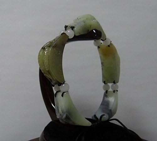 Yan Jade 1.4" China Certified Nature Hetian Nephrite Jade 5 Poisonous Creatures Hand Carved Bangle Bracelets