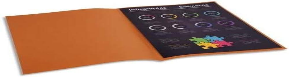 Exacompta - Ref 210014E - Rocks Square Cut Folder - 240 x 320mm in Size, Suitable for Holding A4 Documents, 210gsm Coloured Card - Burnt Orange Colour (Pack of 100)