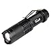 WindFire CREE XML-T6 U2 LED 1800 Lumens ZOOMABLE 5 Modes Flashlight Torch Lamp Mini 18650 Flashlight Torch (Black Flashlight with 2 Batteries and Charger)