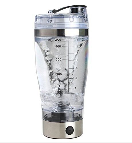 Click Here to See More Images Electric Protein Shaker Cup w/ Detachable Electric Motor Mixer - 450ml - Hygienic & BPA Free