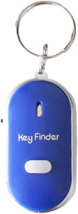Samoii LED Whistle Key Finder Flashing Sound Alarm Anti-Lost Keyfinder Locator Security for Kids Olders Ladies (Blue)