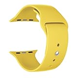 Valuebuybuy Sport Style Soft Silicone Replacement Strap bands for Apple Wrist Watch, 42mm S/M - Yellow
