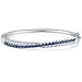 Caperci White Gold Plated Cubic zirconia Diamond Crossover Bangle Bracelets for Women, 7.25''