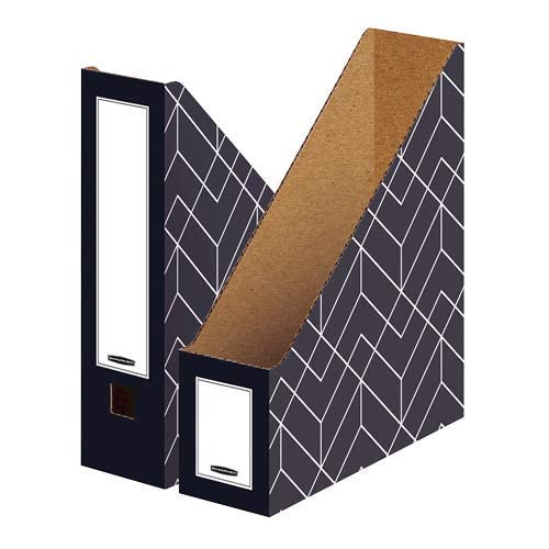 Bankers Box Decor Heavy-Duty Cardboard Magazine File Spine Width 10cm (Pack of 5) Urban Slate Blue